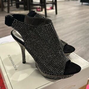 Sexy Black studded Blinged out Platform Heels.